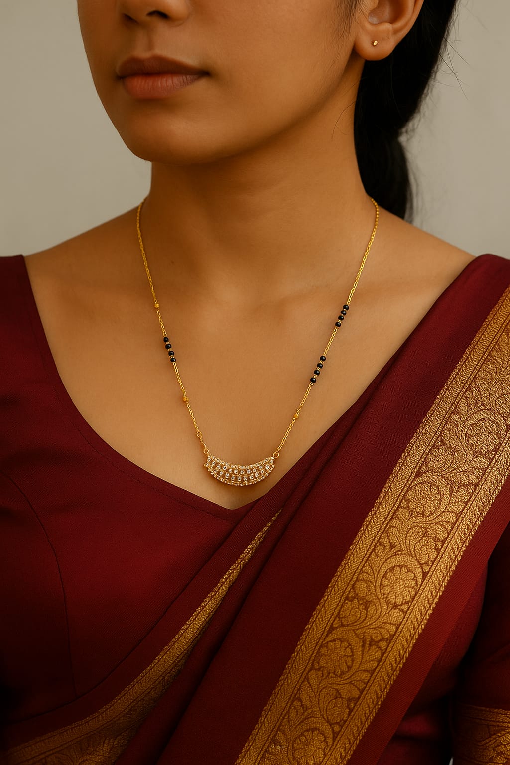 Nyra halfmoon short mangalsutra
