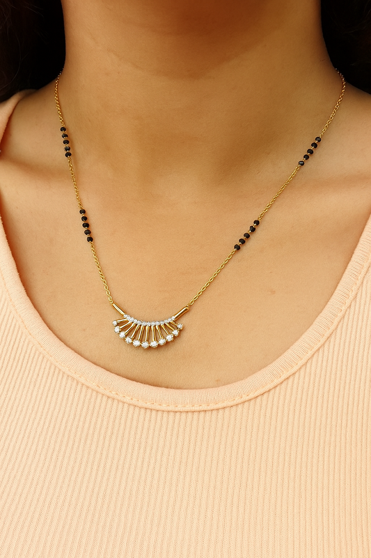 Nisha half moon pendant mangalsutra