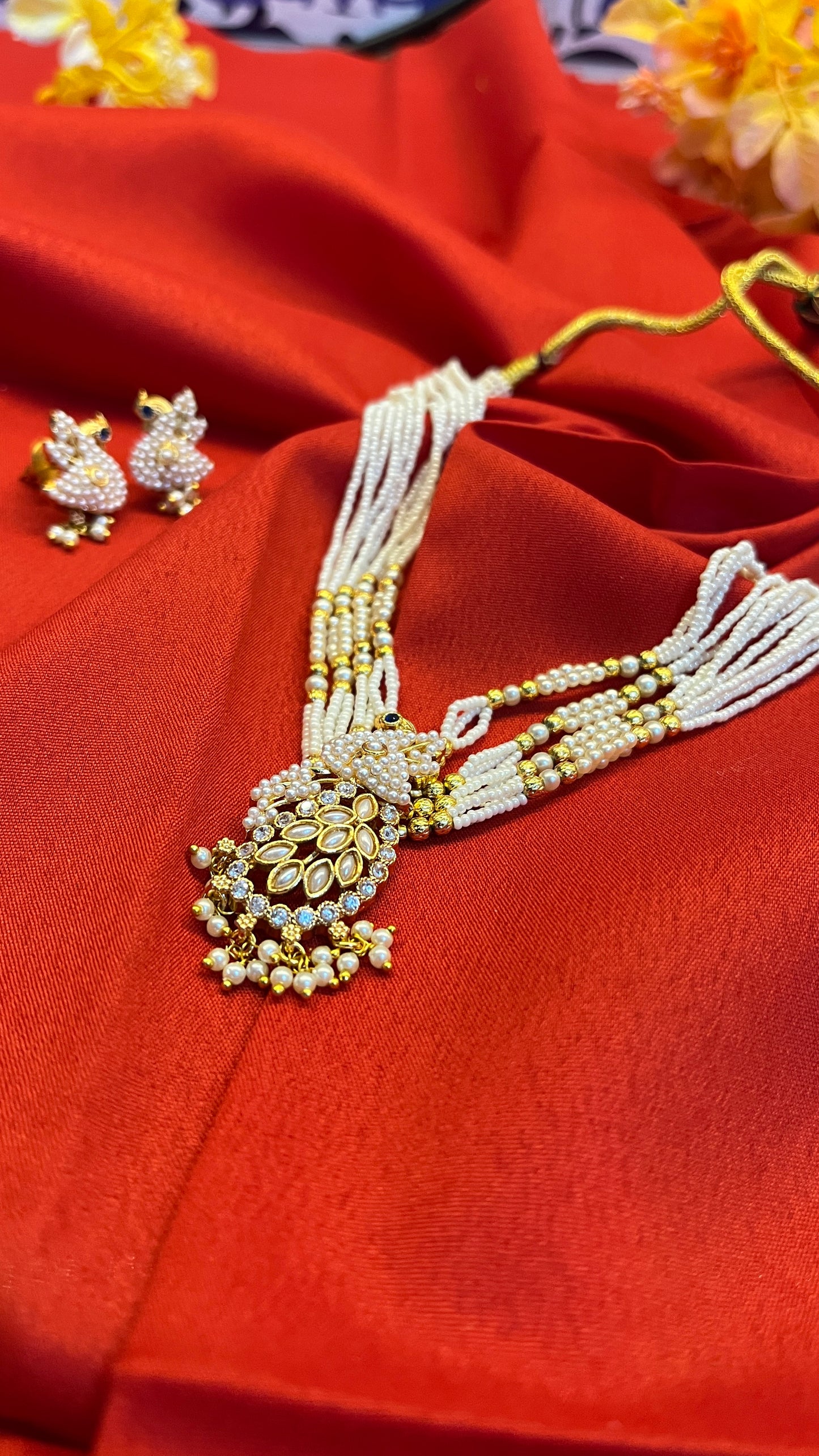 Peacock small moti Necklace 004