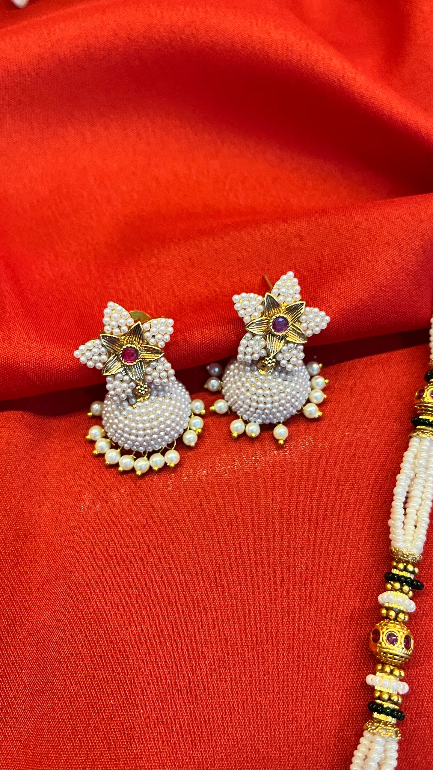 Necklace with krishna flute and original peacock feather